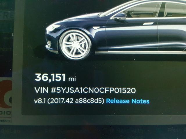 5YJSA1CN0CFP01520 - 2012 TESLA MODEL S BLACK photo 8