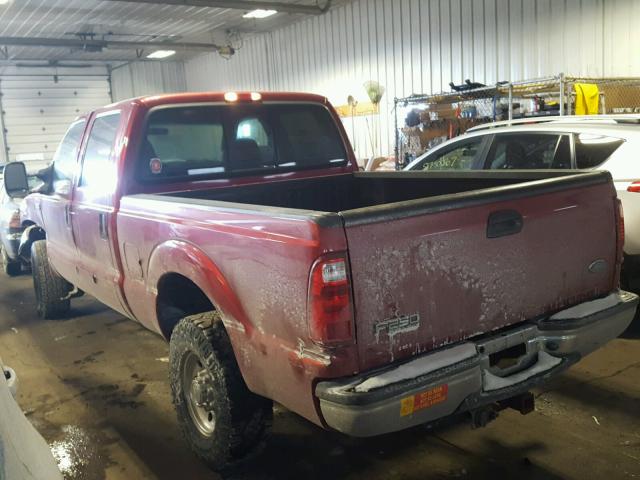 1FTNW21L63EA14095 - 2003 FORD F250 SUPER RED photo 3