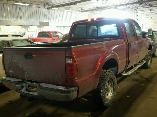 1FTNW21L63EA14095 - 2003 FORD F250 SUPER RED photo 4