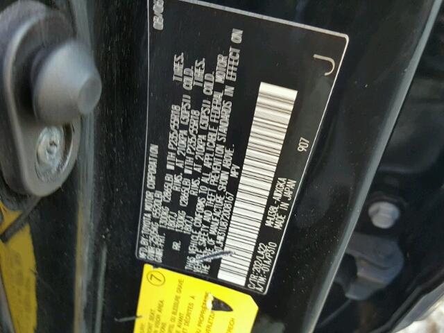 JTJHW31U872008167 - 2007 LEXUS RX 400H BLACK photo 10