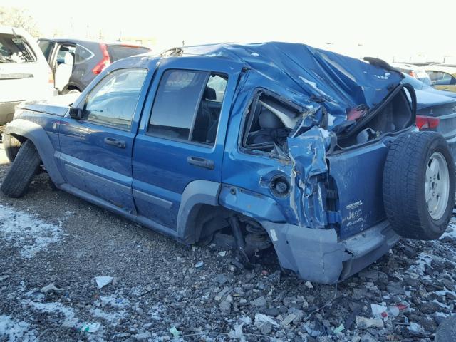 1J4GL48K45W550996 - 2005 JEEP LIBERTY SP BLUE photo 3