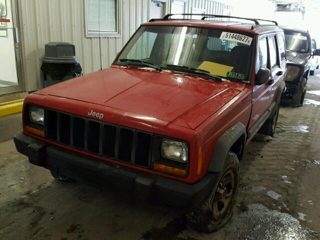 1J4FJ68S1WL109455 - 1998 JEEP CHEROKEE S RED photo 2