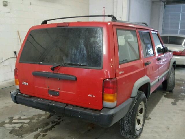 1J4FJ68S1WL109455 - 1998 JEEP CHEROKEE S RED photo 4