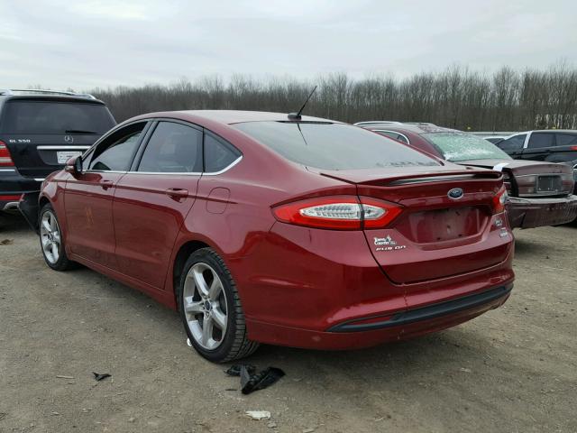 3FA6P0HD9ER148206 - 2014 FORD FUSION SE RED photo 3