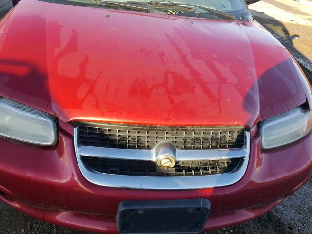 3C3EL45H7VT556209 - 1997 CHRYSLER SEBRING JX RED photo 7