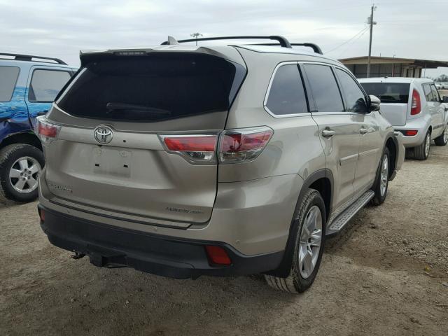 5TDDKRFH4ES034315 - 2014 TOYOTA HIGHLANDER BROWN photo 4