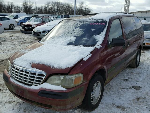 1GNDX03E7YD300490 - 2000 CHEVROLET VENTURE RED photo 2