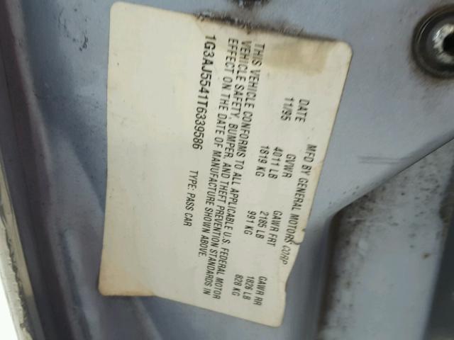 1G3AJ5541T6339586 - 1996 OLDSMOBILE CIERA SL BLUE photo 10