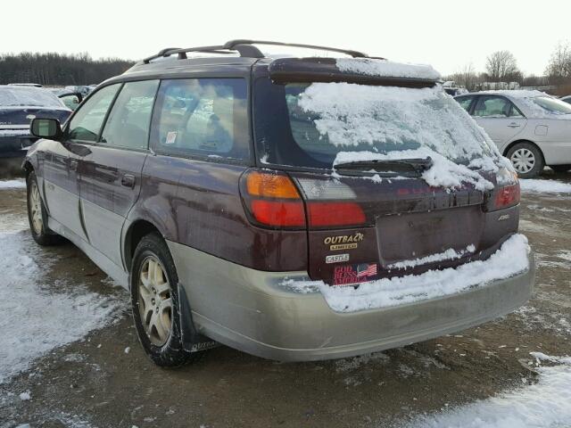 4S3BH6860Y7620914 - 2000 SUBARU LEGACY OUT MAROON photo 3