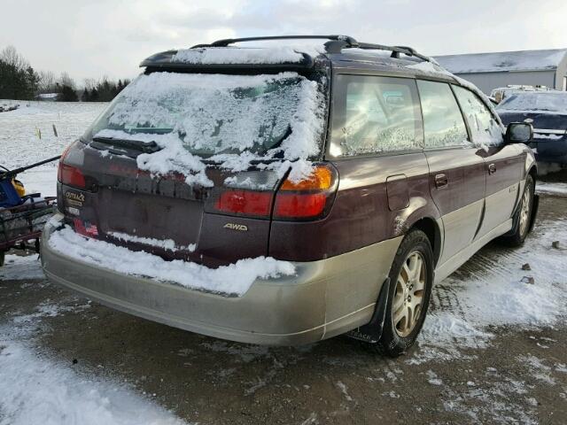 4S3BH6860Y7620914 - 2000 SUBARU LEGACY OUT MAROON photo 4