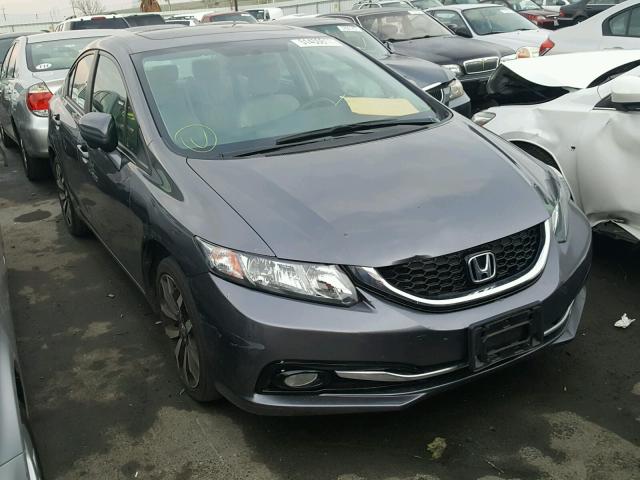 19XFB2F95FE205576 - 2015 HONDA CIVIC EXL GRAY photo 1