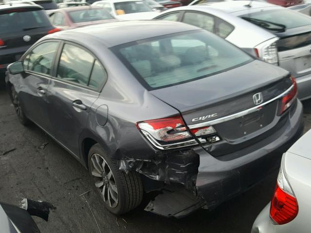 19XFB2F95FE205576 - 2015 HONDA CIVIC EXL GRAY photo 3