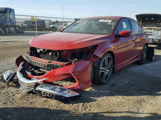 1HGCR2F58HA048788 - 2017 HONDA ACCORD SPO RED photo 2