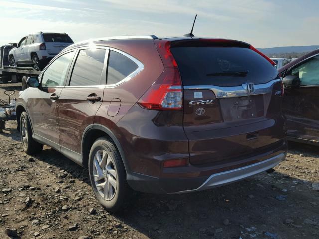 2HKRM4H71FH616452 - 2015 HONDA CR-V EXL MAROON photo 3