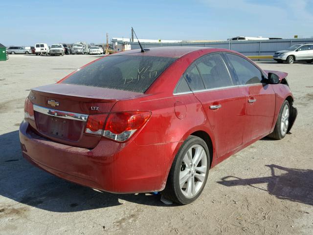 1G1PG5SB3D7276720 - 2013 CHEVROLET CRUZE LTZ RED photo 4