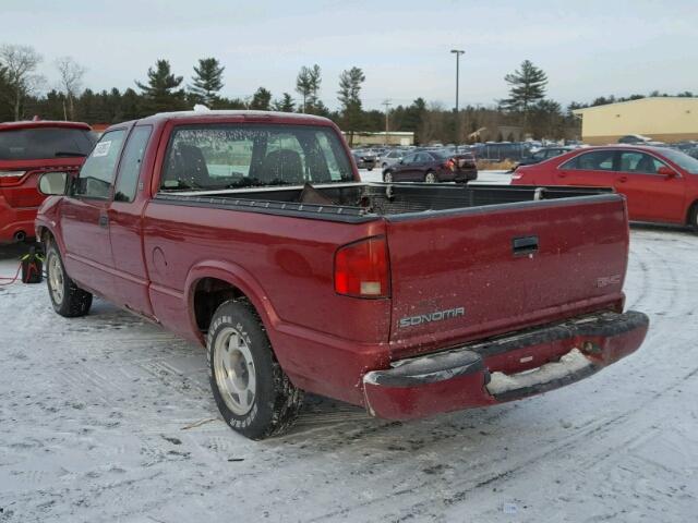 1GTCS195718255033 - 2001 GMC SONOMA RED photo 3