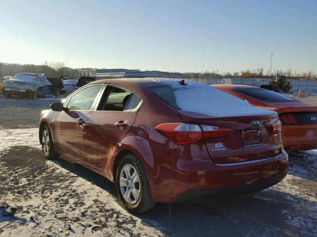 KNAFK4A6XG5612425 - 2016 KIA FORTE LX RED photo 3