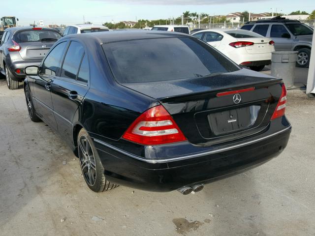 WDBRF52H77F916461 - 2007 MERCEDES-BENZ C 230 BLACK photo 3