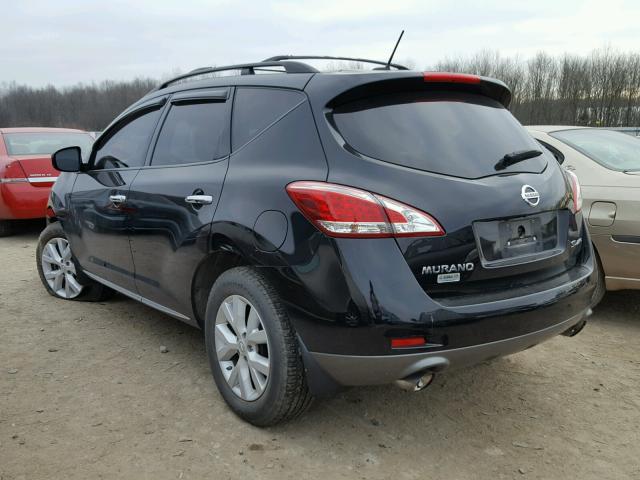 JN8AZ1MW5CW223378 - 2012 NISSAN MURANO S BLACK photo 3