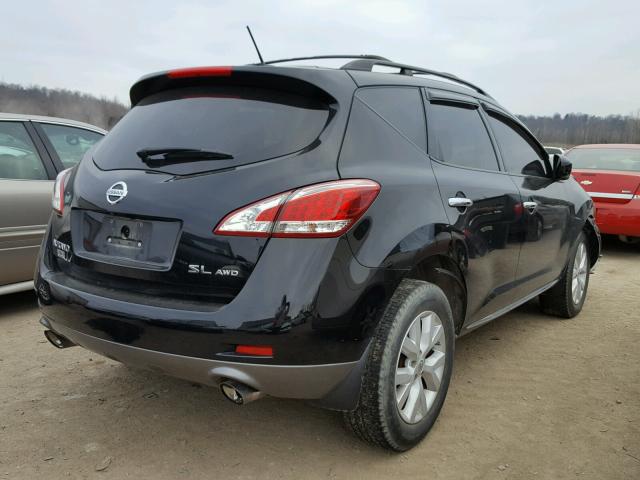 JN8AZ1MW5CW223378 - 2012 NISSAN MURANO S BLACK photo 4