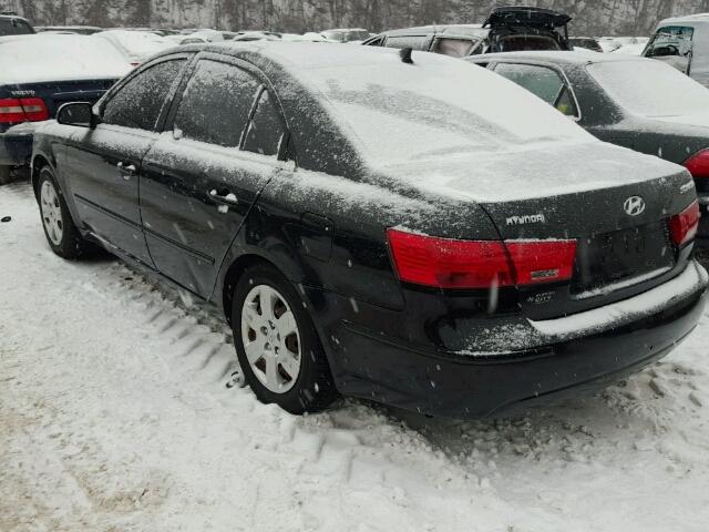 5NPET46C19H485075 - 2009 HYUNDAI SONATA GLS BLACK photo 3