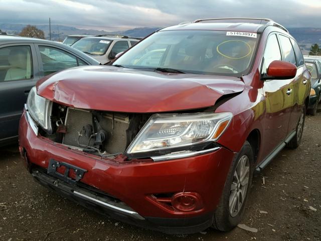 5N1AR2MM6DC622654 - 2013 NISSAN PATHFINDER RED photo 2