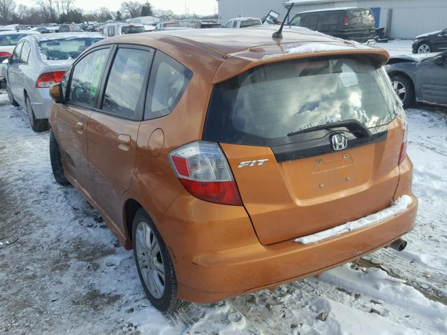 JHMGE8G42AS000268 - 2010 HONDA FIT SPORT ORANGE photo 3