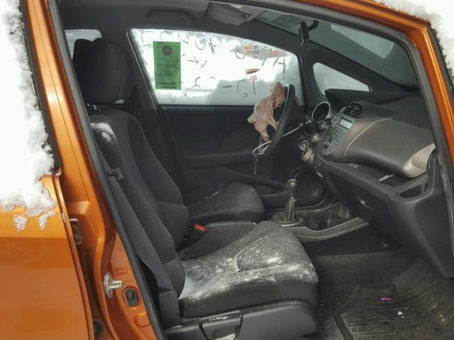 JHMGE8G42AS000268 - 2010 HONDA FIT SPORT ORANGE photo 5