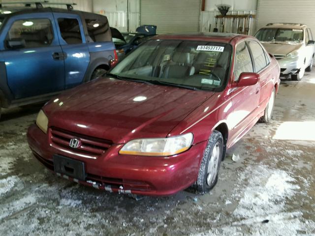 1HGCG16582A002434 - 2002 HONDA ACCORD EX BURGUNDY photo 2