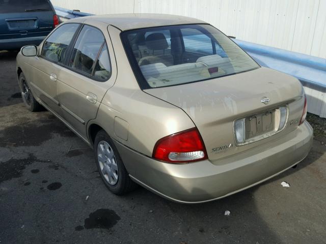 3N1CB51D91L519142 - 2001 NISSAN SENTRA XE TAN photo 3