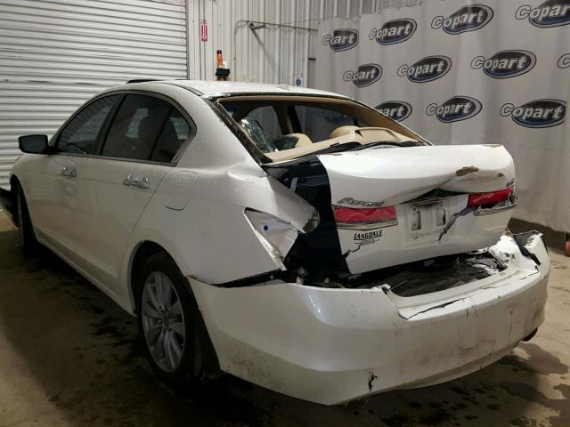 5KBCP3F89BB003332 - 2011 HONDA ACCORD EXL WHITE photo 3