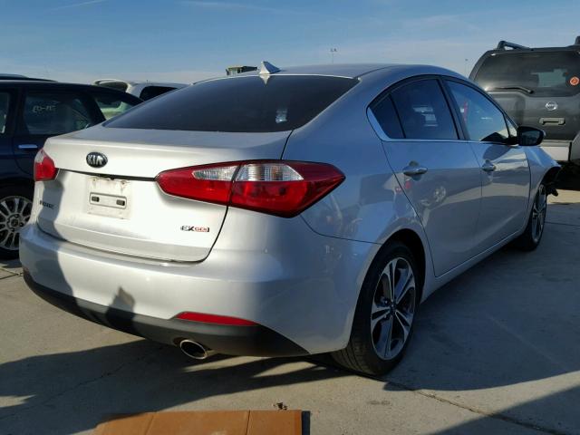 KNAFX4A83F5371776 - 2015 KIA FORTE EX SILVER photo 4