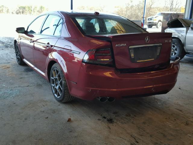 19UUA76538A032300 - 2008 ACURA TL TYPE S RED photo 3