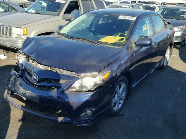 2T1BU4EE7BC687530 - 2011 TOYOTA COROLLA BA BLUE photo 2