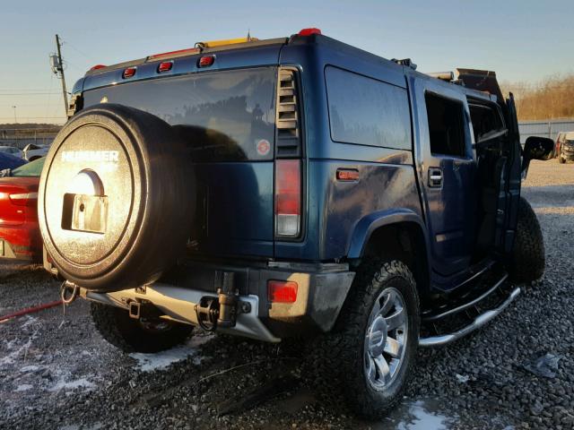 5GRGN238X8H108487 - 2008 HUMMER H2 BLUE photo 4