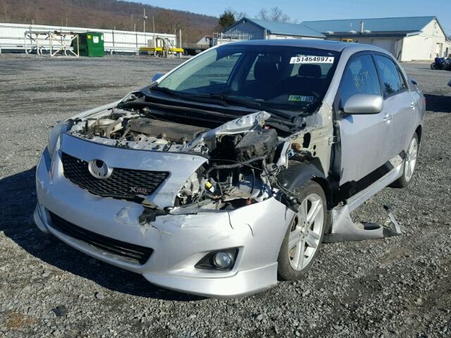 2T1BE4EE5AC037803 - 2010 TOYOTA COROLLA XR SILVER photo 2