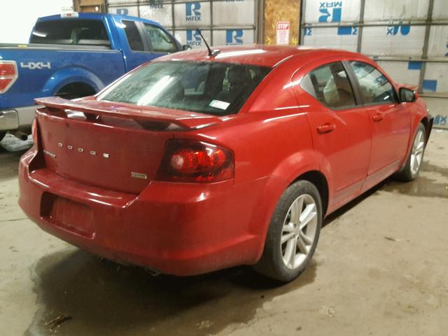 1C3CDZEG9CN251591 - 2012 DODGE AVENGER SX RED photo 4