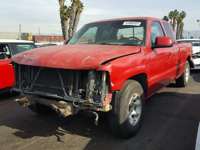 2GCEC19V2X1231658 - 1999 CHEVROLET SILVERADO RED photo 2