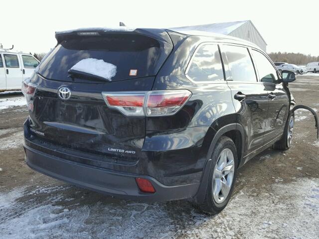 5TDDKRFH8GS289150 - 2016 TOYOTA HIGHLANDER BLACK photo 4