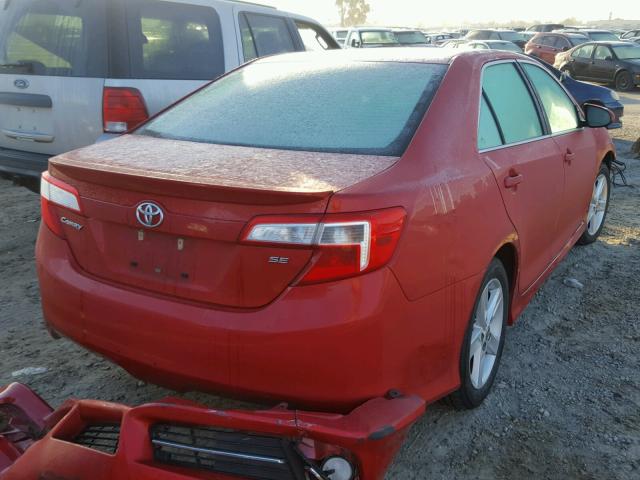 4T1BF1FKXDU662667 - 2013 TOYOTA CAMRY L RED photo 4