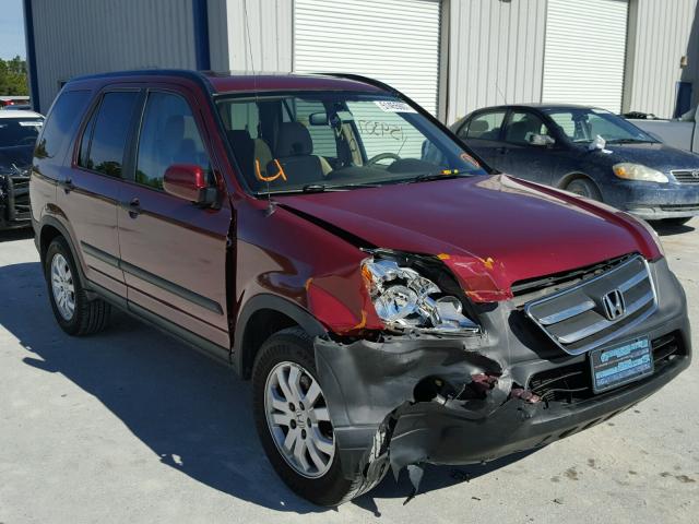 JHLRD68876C012309 - 2006 HONDA CR-V EX RED photo 1