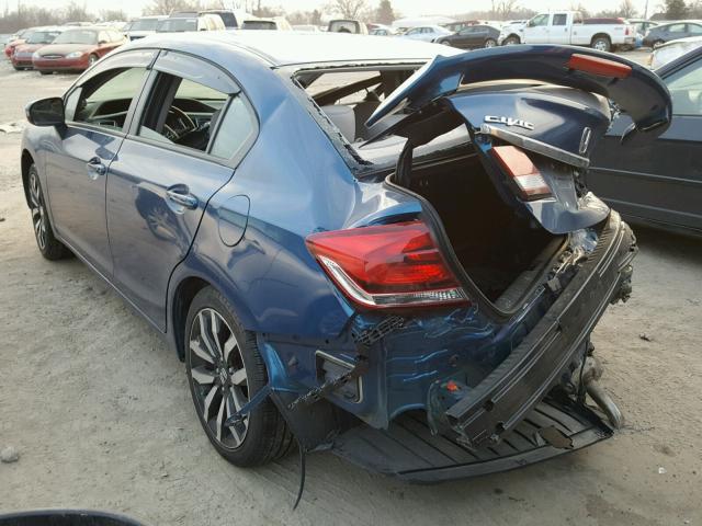 19XFB2F91FE052243 - 2015 HONDA CIVIC EXL 蓝色 照片 3
