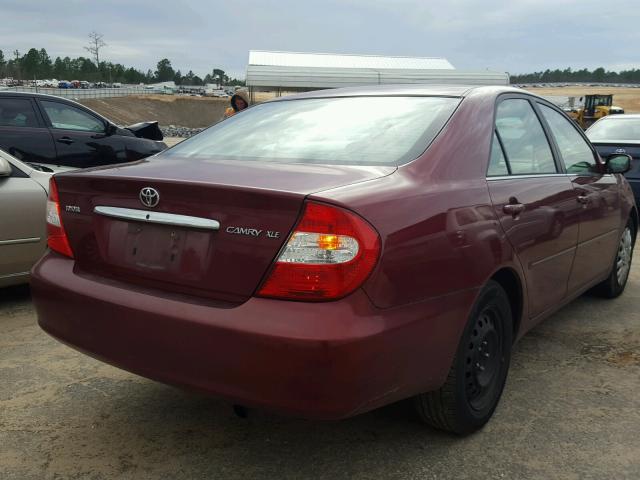 4T1BE32K23U158293 - 2003 TOYOTA CAMRY LE RED photo 4