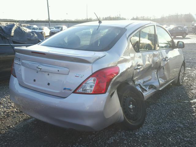 3N1CN7AP0EL814200 - 2014 NISSAN VERSA S SILVER photo 4