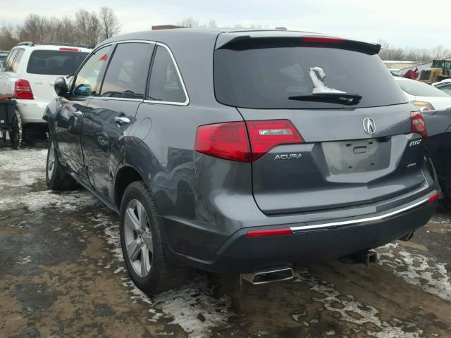 2HNYD2H67BH507269 - 2011 ACURA MDX TECHNO GRAY photo 3