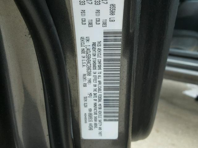 1J4GW58N94C206300 - 2004 JEEP GRAND CHER GRAY photo 10