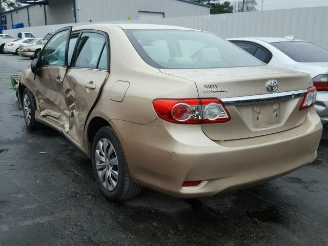 2T1BU4EE3DC013510 - 2013 TOYOTA COROLLA BA GOLD photo 3