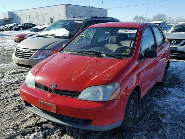 JTDBT123910170095 - 2001 TOYOTA ECHO RED photo 2