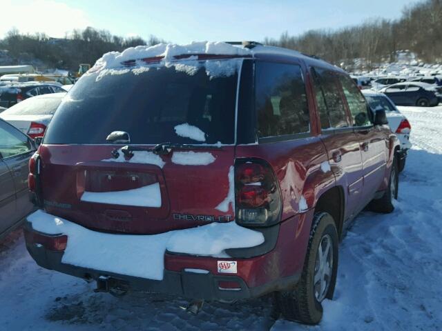 1GNDT13S942371543 - 2004 CHEVROLET TRAILBLAZE RED photo 4