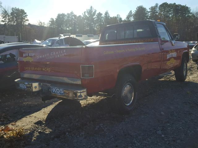 2GTGK24J7D1504806 - 1983 GMC K2500 RED photo 4